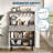 Fluted Sideboard Buffet Cabinet with Storage, Modern Coffee Bar Cabinet with Adjustable Shelves & 2 Drawers, Wood Buffet Console Table for Kitchen Dining Living Room Entryway Hallway, Grey-479930421