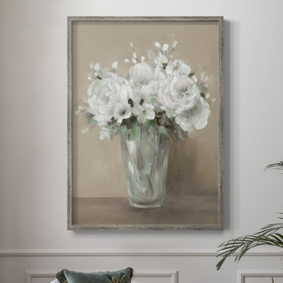 White Blooms Framed Print - Solid Wood