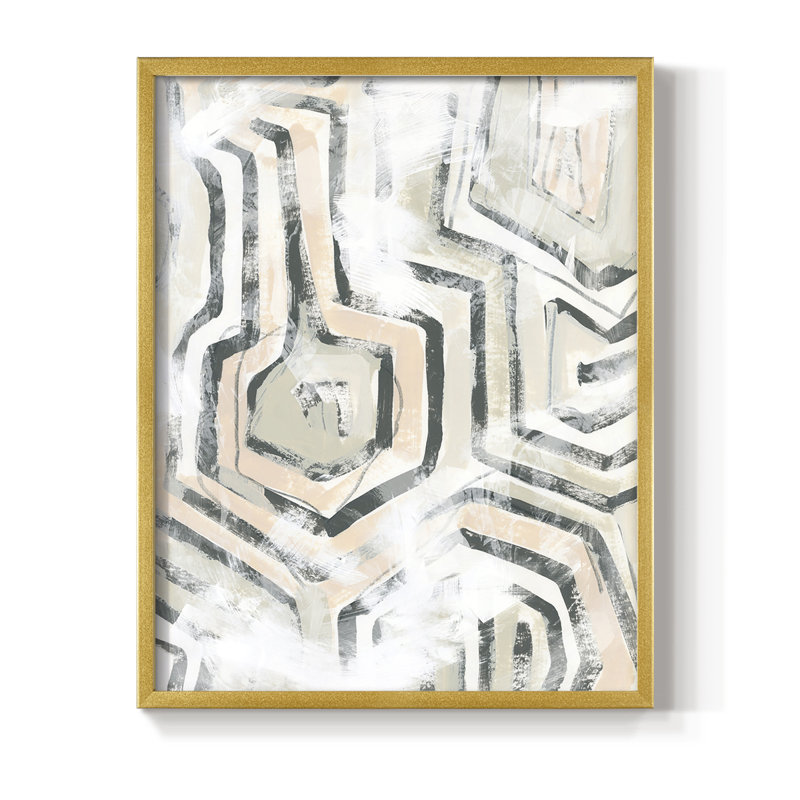 Sand Glyphs I, reproduction encadrée - bois massif, H 14 po x l 11 po