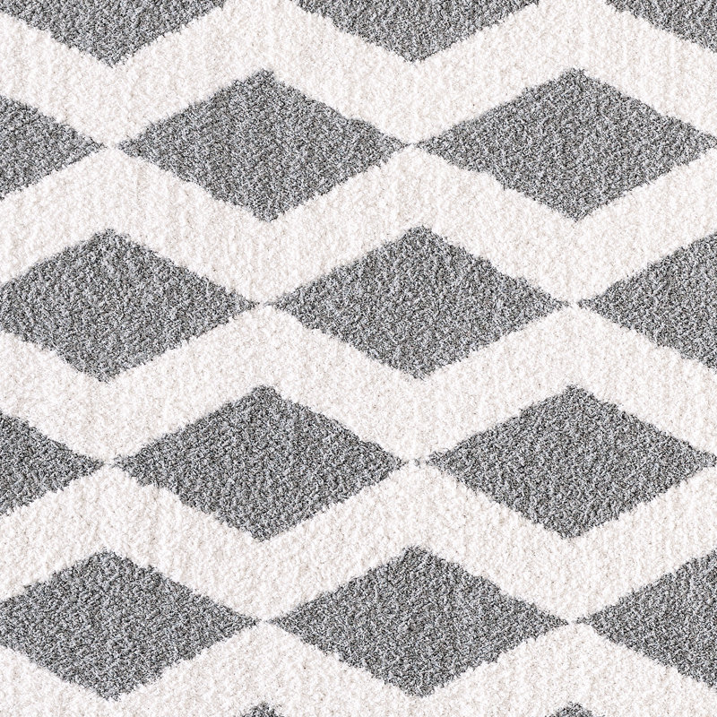Tapis blanc/argenté Kempf, Rectangle 9 pi 2 po x 12 pi 10 po