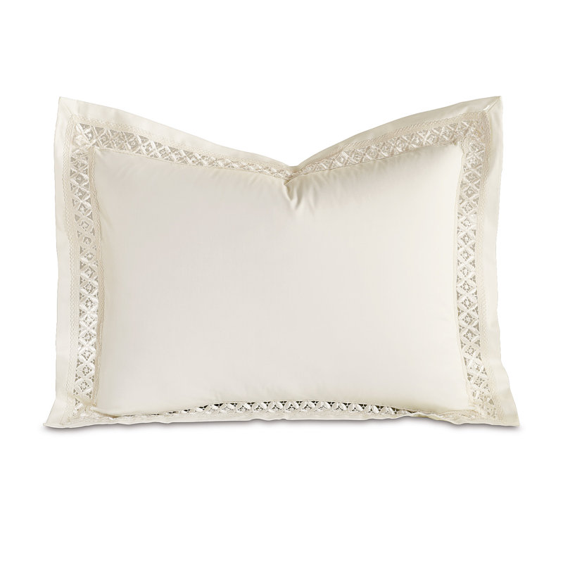 Juliet 100% Cotton Envelope Sham, Standard, Ivory/Ivory