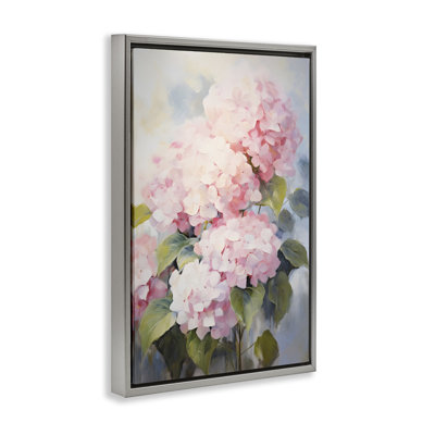 Toile flottante encadrée d'hortensia rose pâle par Petals Prints Design