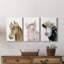 Flower Crown Cow - ensemble de 3 impressions sur toile tendue-1916112070