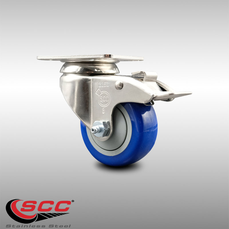 Polyurethane Casters, Blue