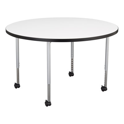Structure Series 46" Adjustable Height Circular Activity Table with Casters