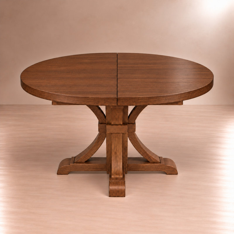 Table de salle à manger Siena, Rond, Brun