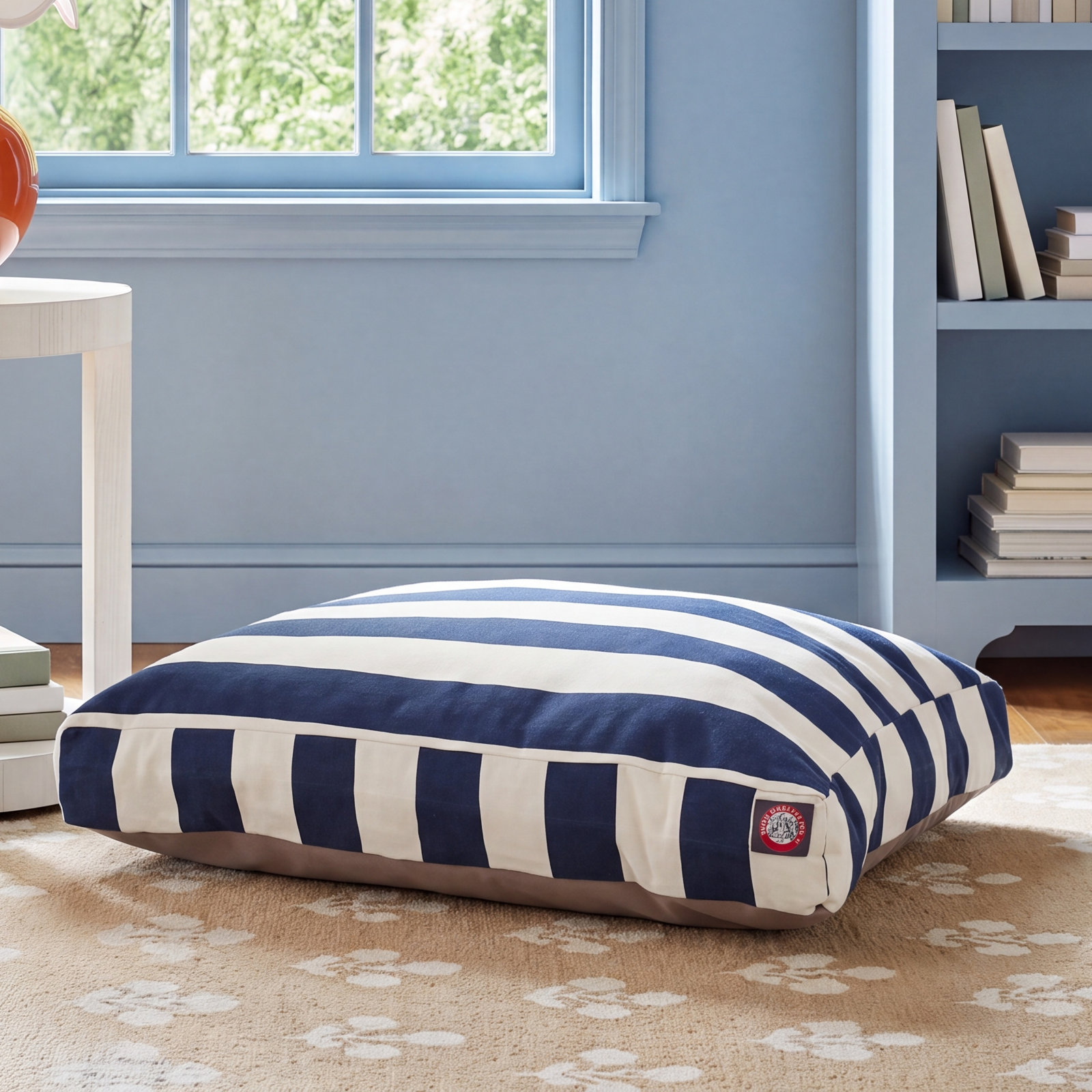 Majestic Washable Pet Bed, Medium (29" W x 36" D x 4" H), Navy Blue