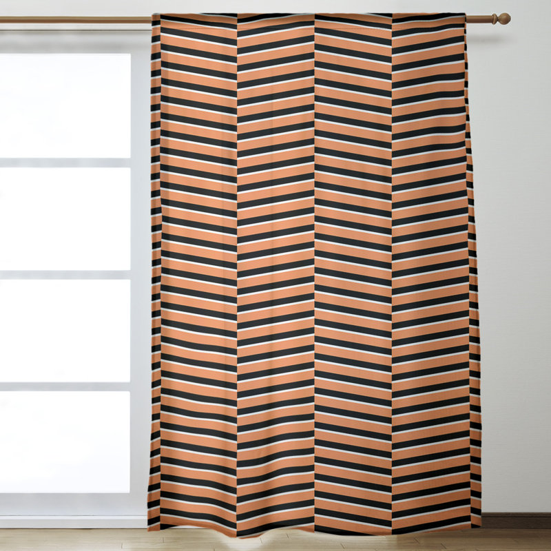 Jaya Room Darkening Curtain Single Panel, Orange