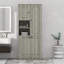 Grande armoire de rangement avec tablettes réglables, grand panier rabattable et armoires fermées-118310326