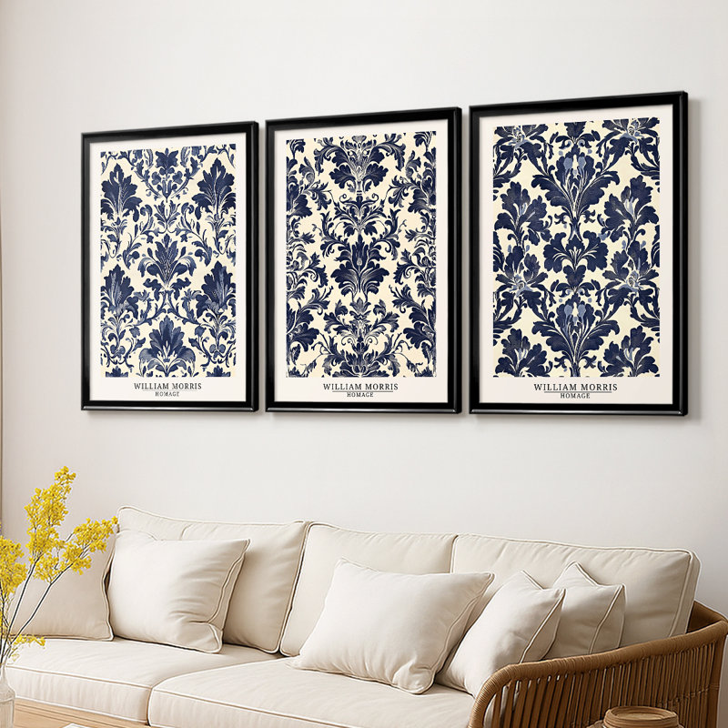 Série sur toile encadrée personnalisée - 3 pièces, H 21 po x l 30 po, Noir
