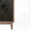 Buffet Mid-Century avec pieds en bois massif, 4 portes en losange convexes et 2 tablettes pour un rangement polyvalent et un design élégant