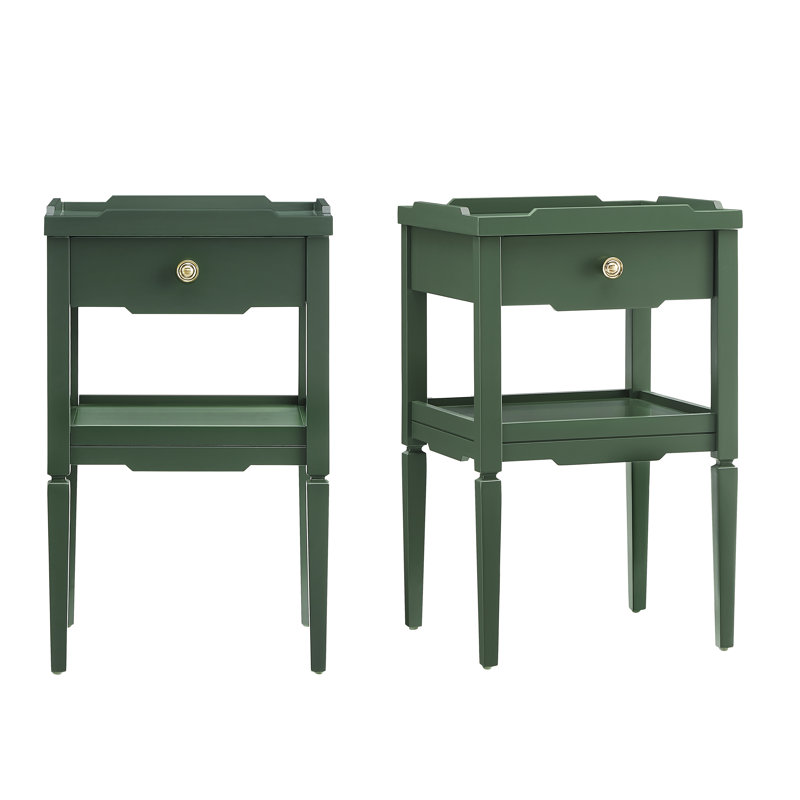 Lovett 1-Drawer Nightstand - Set Of 2, Green