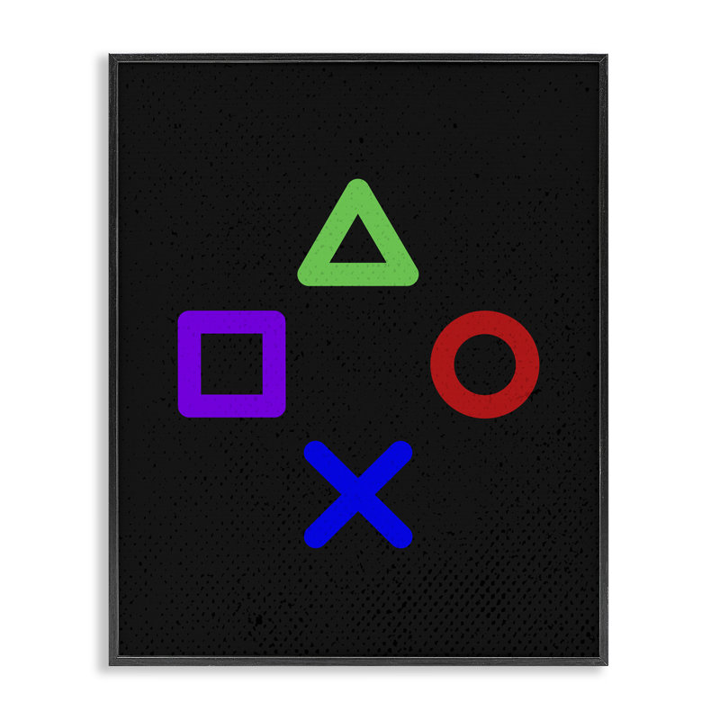 Giclée encadrée, bouton de jeu, design par Kim Allen, Giclée encadrée noir minuit, H 14 po x l 11 po