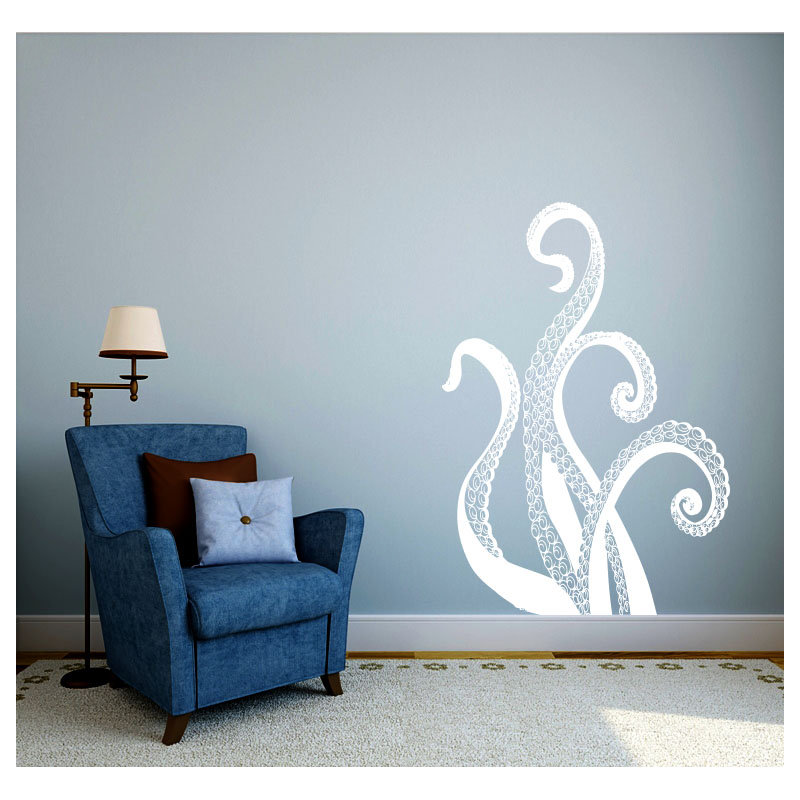 Adhésif décoratif pieuvre, Blanc