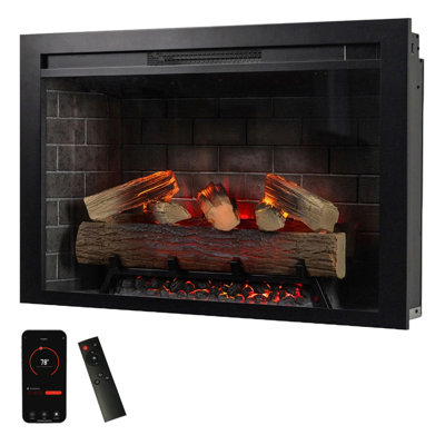 Uptown Infrared Electric Fireplace Insert Heater, Compatible with Alexa & Google Home