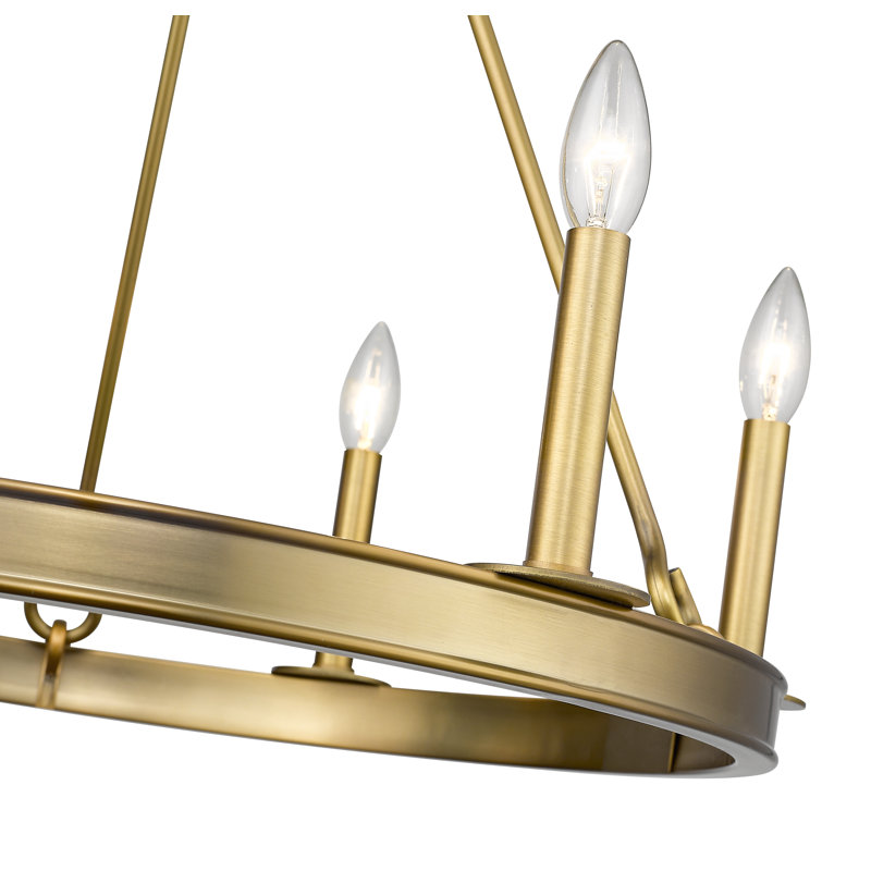Karolina 6 - Light Dimmable Geometric Chandelier, Olde Brass