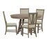 52" Round Dining Table With 4 Step Upholstered Side Chairs