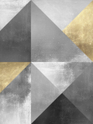 Modern Gold Triangles Print, Size, Format, Frame Color