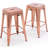 Almodovar 24" 24 Inch Metal Bar Stools, Backless Counter Height Barstools, Stackable Stools with Square-18608716