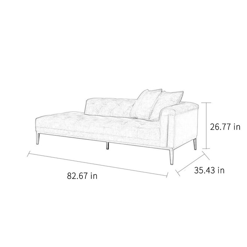 Chaise longue paresseuse minimaliste, créative et créative, Orienté à droite, Beige