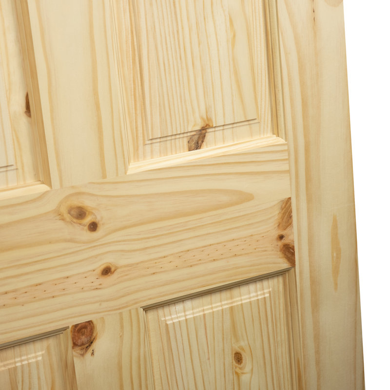 Porte coloniale standard en bois de pin noueux brut, 18 po x 80 po