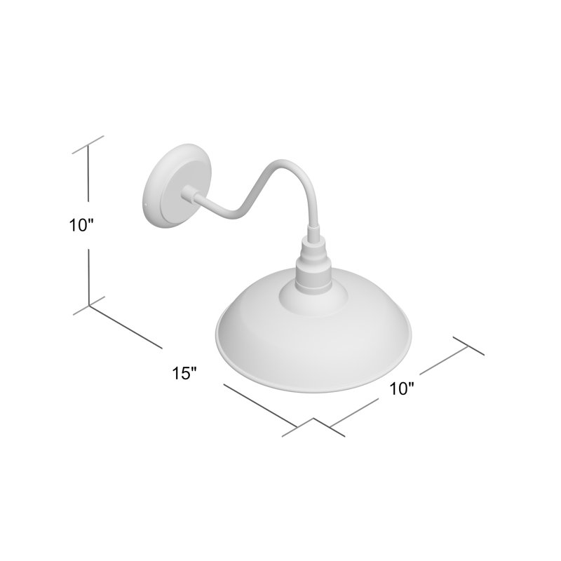 Luminaire de grange d'extérieur 15 po Ellesef, Blanc