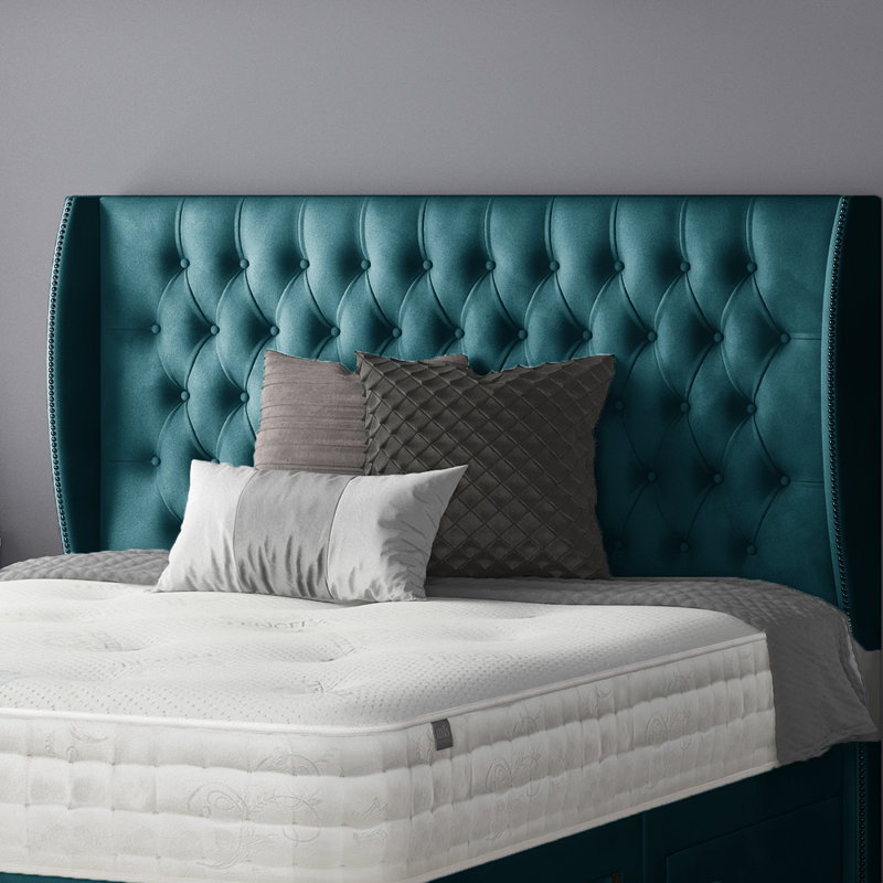 Mandalay Upholstered Headboard, Double (4'6), Mallard Green