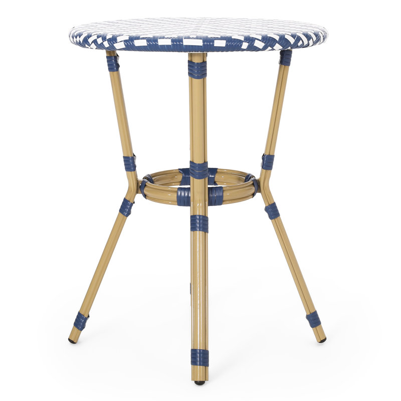 Mobilier d'extérieur français, aluminium, bleu marine et blanc, style patio en aluminium, avec finition,