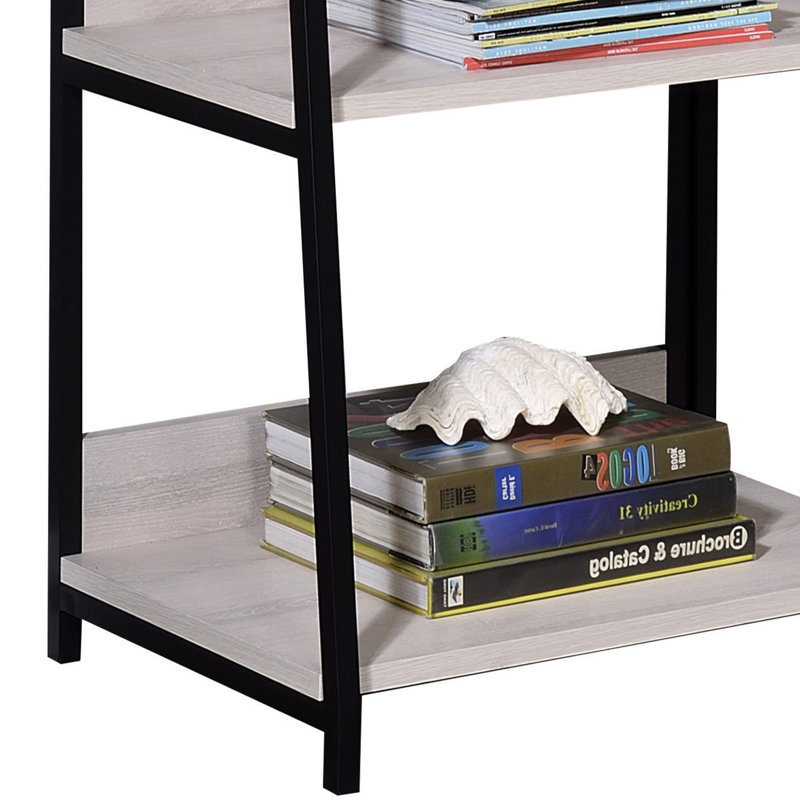 Bibliothèque échelle naturelle et noire 5 niveaux, H 67,57 po x l 24,57 po x P 16,57 po