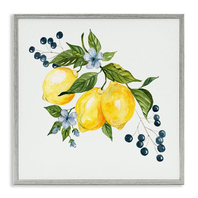 «Lemons with Blossoms & Berries», estampe numérique, conception de Livi Finn, H 24 po x l 24 po