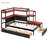 Modern Twin Platform Bed With Storage Drawers, Built-In Charging Station, Lighted Shelves & Pegboard, Space-Saving Reversible Daybed-1600932093