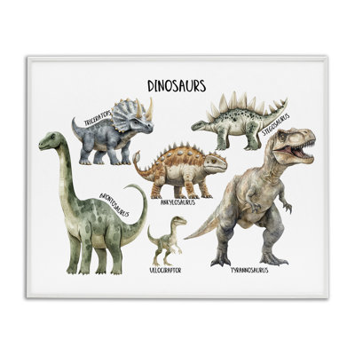 Meet The Dinosaurs Framed Giclee, design by Christine Simpson Art