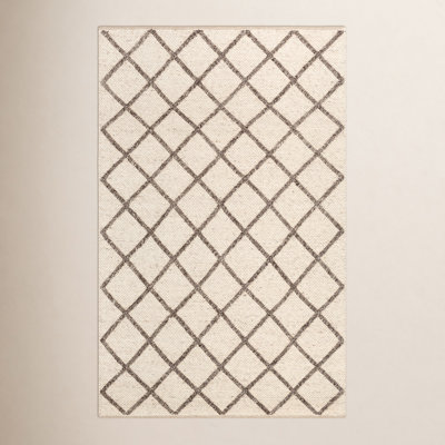 Brown Hand-Woven Floral Rug