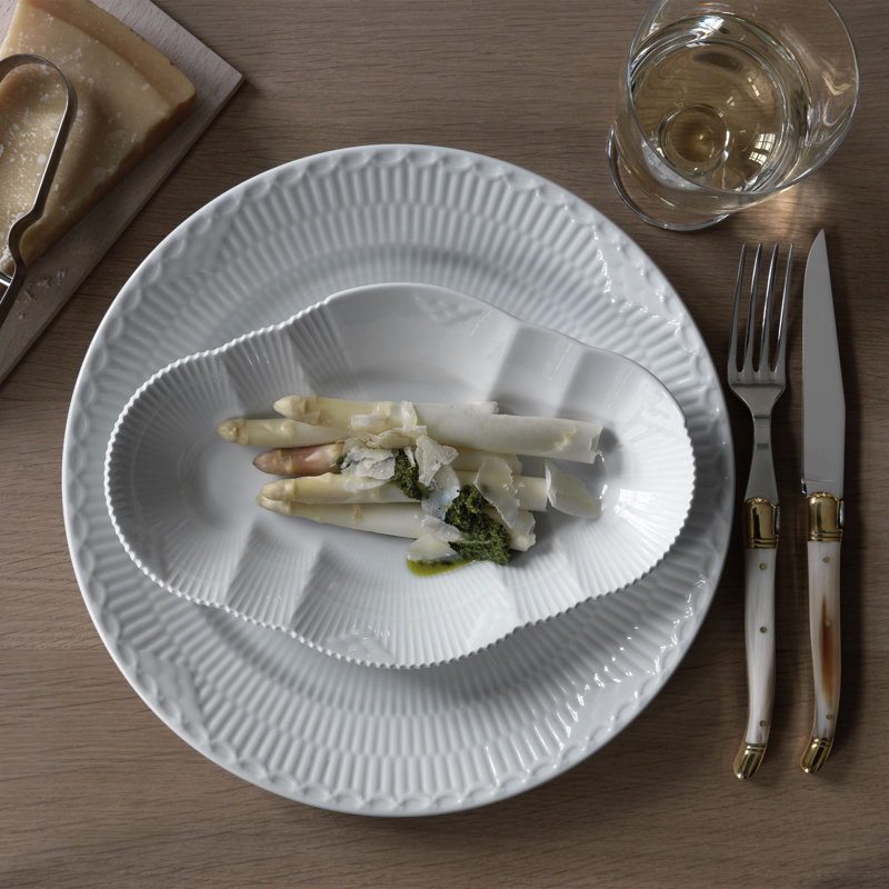 White Fluted Half Lace Royal Copenhage 10.6" Dinner Plate