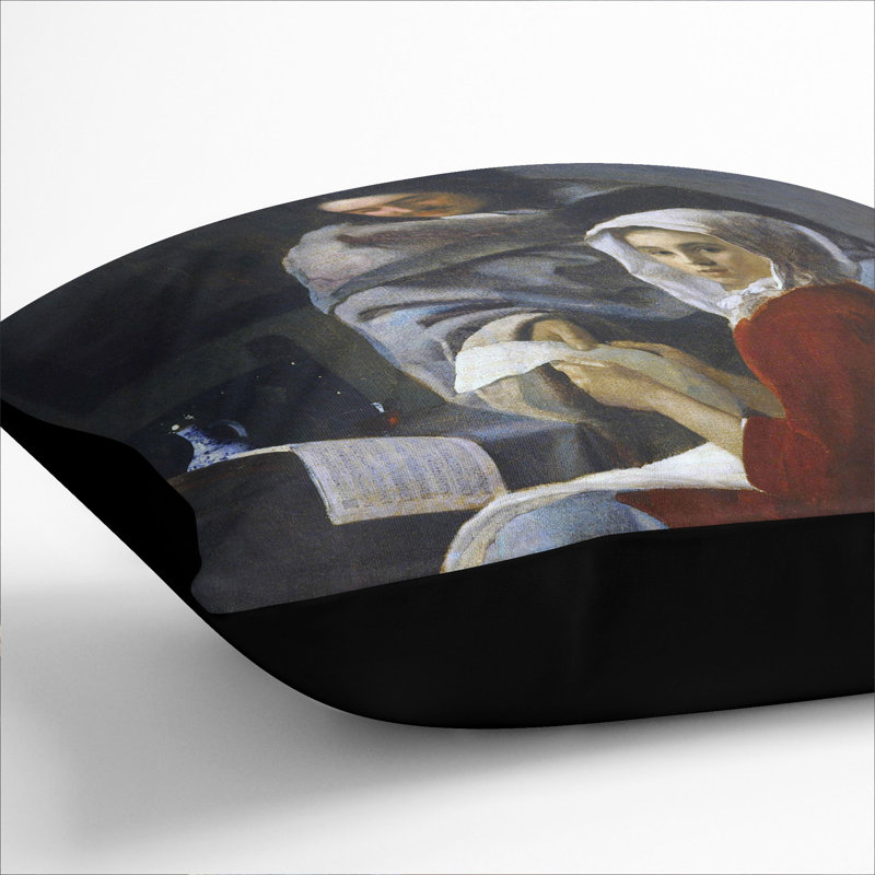 Square Cushion, 40cm H x 40cm W x 15cm D, Black