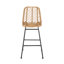 Outdoor 2 - Style contemporain, bords arrondis, longue durée, structure en fer noir de 2 tabourets de bar, lignes épurées, siège de 28,75 pouces