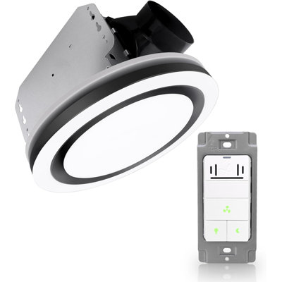 Ventilateur de salle de bain 90 pi³ / min avec ventilateur d'extraction à lumière DEL 3 CCT certifié Energy Star avec capteur d'humidité