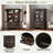 Glass Door Display Case Storage Cabinet With 2 Drawers And Adjustable Shelves-1954732434