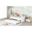 Lits simples blancs peu encombrants, finition en bois massif, conception de lit gigogne moderne