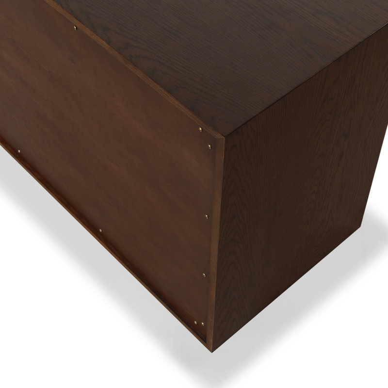 Riabelle Wood 6 Drawer Dresser, Walnut