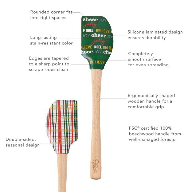 Spatulart® Gift Wrap Wood Handled Spatula