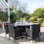 Dubose 8 Seater Rattan Round Garden Dining Set with Parasol - Black-119009406