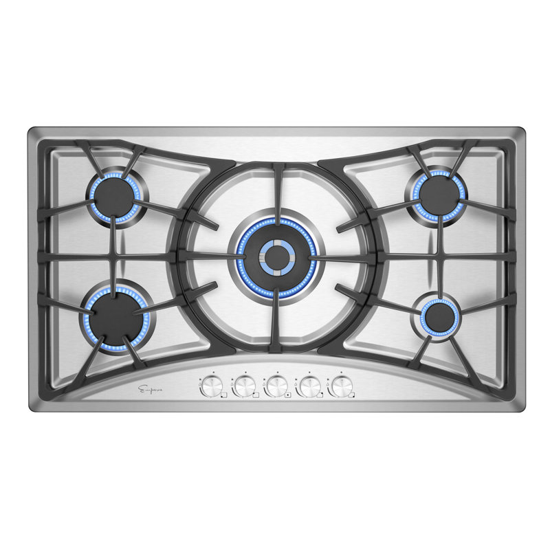 Plaque de cuisson au gaz 36 po avec 5 brûleurs