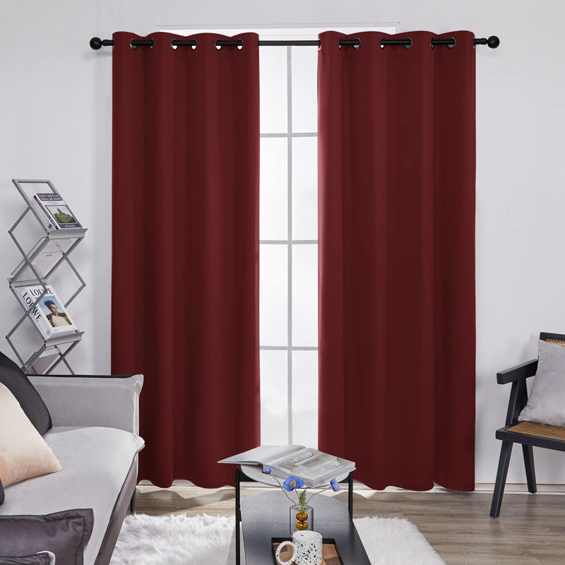 Thermal Insulated Room Darkening Grommet Curtain Panels (Set of 4), Mellow Yellow, 52" W x 54" L