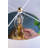 D15x26" Round Aluminum Sheet Gold Table Lamp with White Fabric Shade-194089107-161166366