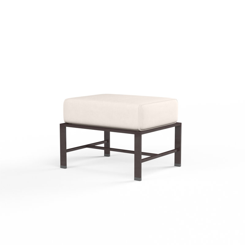 La Jolla Outdoor Footstool, Canvas Natural Sunbrella®