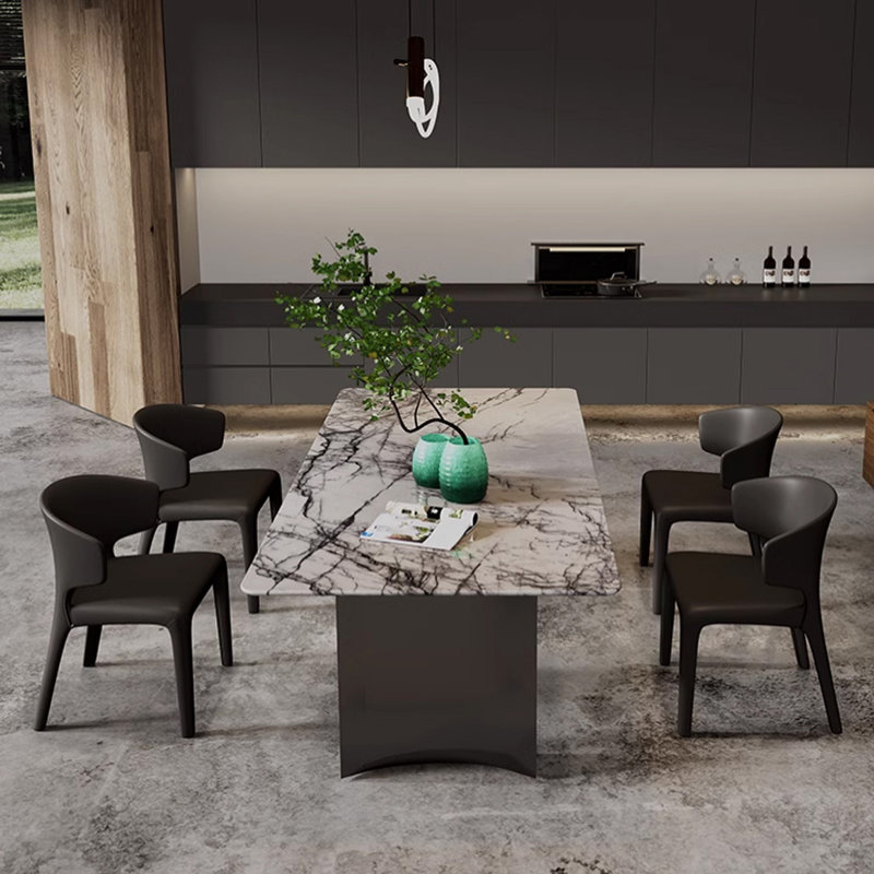 Faux Marble Top Dining Table, 35.43" W x 63" L