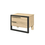 Larrabee Oak and Black 2-drawer Accent Table