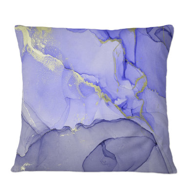 Mauve et bleu fluide, encre d'art II - Coussin décoratif imprimé moderne