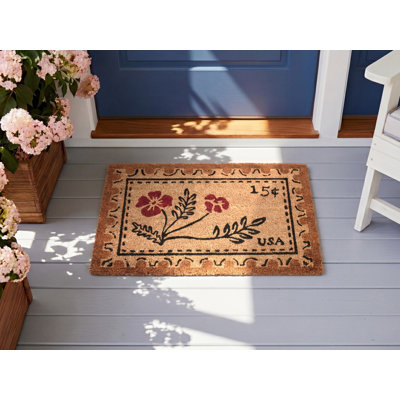 ILOILO Non-Slip Floral Doormat